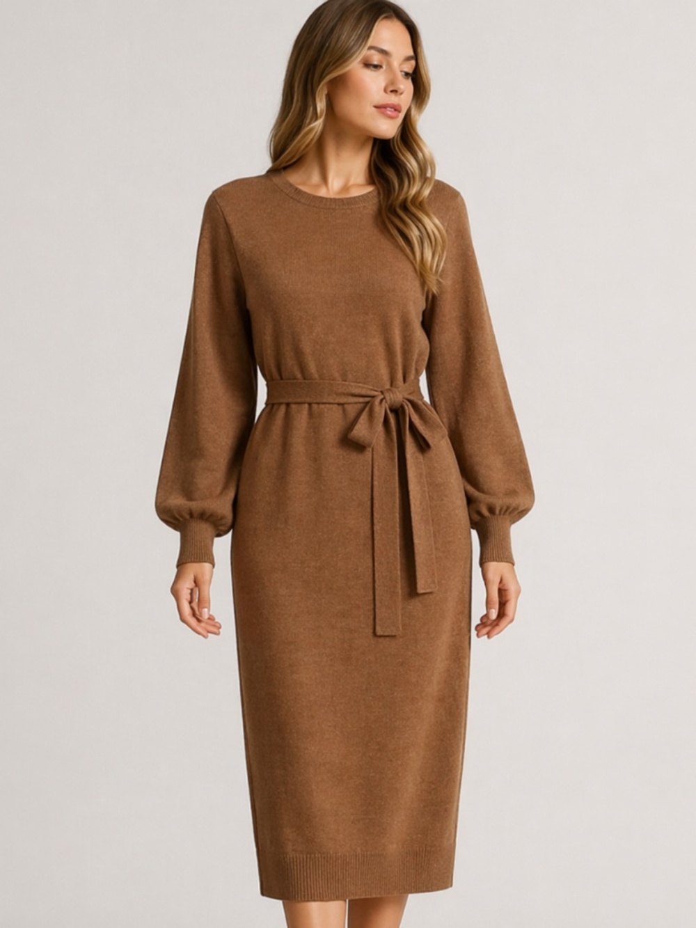 Calvin Klein. New! Metallic Tie-Waist Sweater‎ Dress.